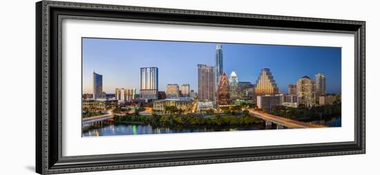 City Skyline Viewed across the Colorado River, Austin, Texas, Usa-Gavin Hellier-Framed Photographic Print