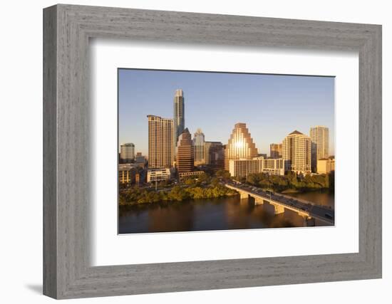 City Skyline Viewed across the Colorado River, Austin, Texas, Usa-Gavin Hellier-Framed Photographic Print