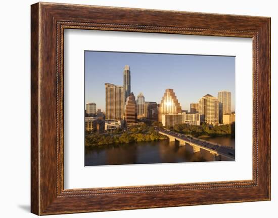 City Skyline Viewed across the Colorado River, Austin, Texas, Usa-Gavin Hellier-Framed Photographic Print