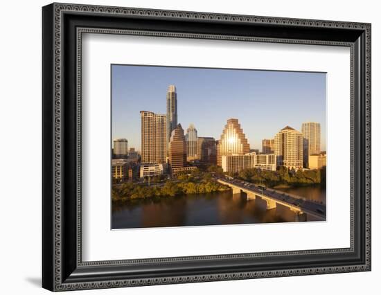 City Skyline Viewed across the Colorado River, Austin, Texas, Usa-Gavin Hellier-Framed Photographic Print