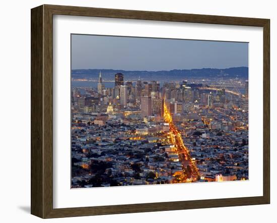 City Skyline Viewed from Twin Peaks, San Francisco, California, United States of America, North Ame-Gavin Hellier-Framed Photographic Print