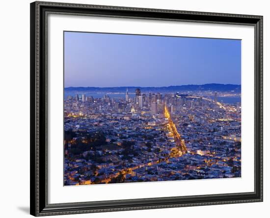 City Skyline Viewed from Twin Peaks, San Francisco, California, USA-Gavin Hellier-Framed Photographic Print