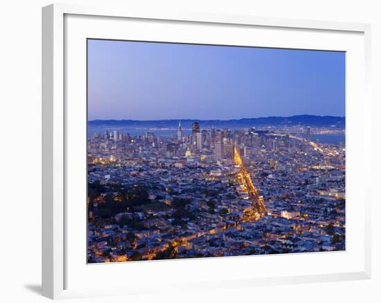 City Skyline Viewed from Twin Peaks, San Francisco, California, USA-Gavin Hellier-Framed Photographic Print