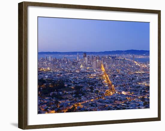 City Skyline Viewed from Twin Peaks, San Francisco, California, USA-Gavin Hellier-Framed Photographic Print