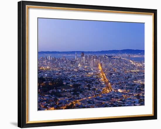 City Skyline Viewed from Twin Peaks, San Francisco, California, USA-Gavin Hellier-Framed Photographic Print