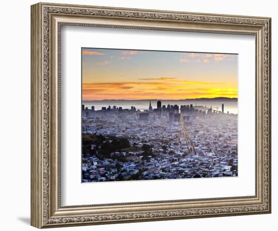 City Skyline Viewed from Twin Peaks, San Francisco, California, USA-Gavin Hellier-Framed Photographic Print