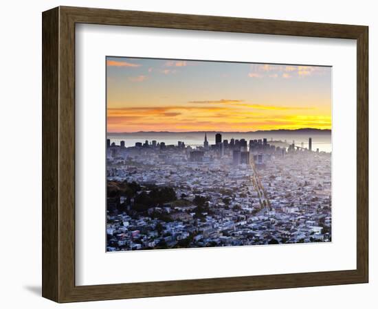 City Skyline Viewed from Twin Peaks, San Francisco, California, USA-Gavin Hellier-Framed Photographic Print