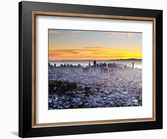 City Skyline Viewed from Twin Peaks, San Francisco, California, USA-Gavin Hellier-Framed Photographic Print