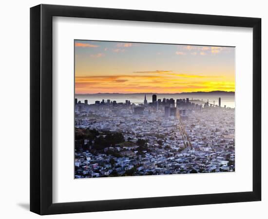 City Skyline Viewed from Twin Peaks, San Francisco, California, USA-Gavin Hellier-Framed Photographic Print