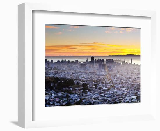 City Skyline Viewed from Twin Peaks, San Francisco, California, USA-Gavin Hellier-Framed Photographic Print