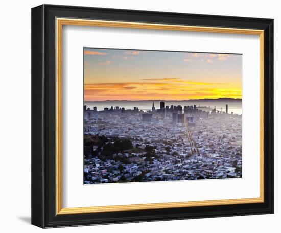 City Skyline Viewed from Twin Peaks, San Francisco, California, USA-Gavin Hellier-Framed Photographic Print