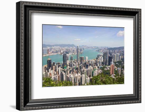 City skyline, viewed from Victoria Peak, Hong Kong, China, Asia-Fraser Hall-Framed Photographic Print