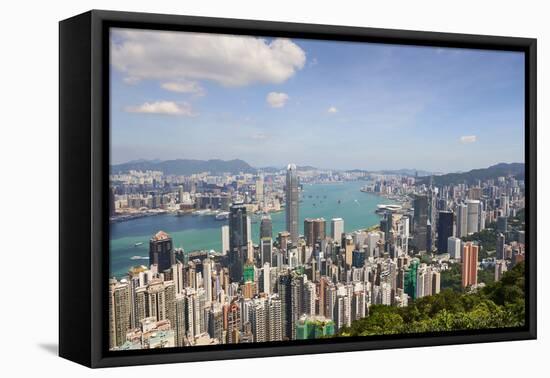 City skyline, viewed from Victoria Peak, Hong Kong, China, Asia-Fraser Hall-Framed Premier Image Canvas