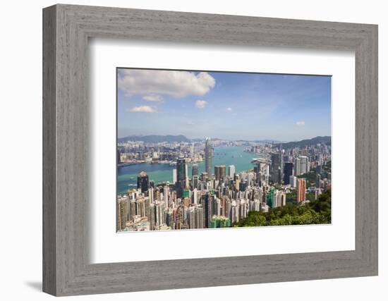 City skyline, viewed from Victoria Peak, Hong Kong, China, Asia-Fraser Hall-Framed Photographic Print