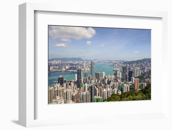 City skyline, viewed from Victoria Peak, Hong Kong, China, Asia-Fraser Hall-Framed Photographic Print