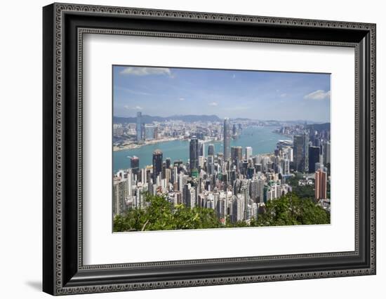 City skyline, viewed from Victoria Peak, Hong Kong, China, Asia-Fraser Hall-Framed Photographic Print