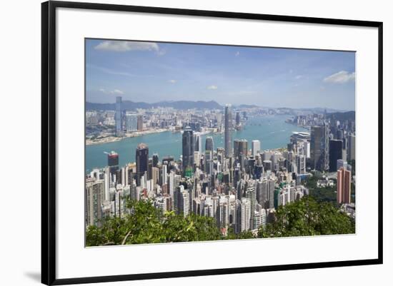 City skyline, viewed from Victoria Peak, Hong Kong, China, Asia-Fraser Hall-Framed Photographic Print