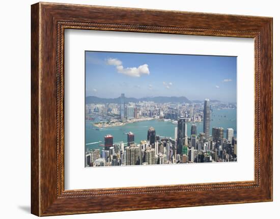 City skyline, viewed from Victoria Peak, Hong Kong, China, Asia-Fraser Hall-Framed Photographic Print