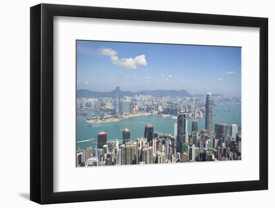 City skyline, viewed from Victoria Peak, Hong Kong, China, Asia-Fraser Hall-Framed Photographic Print