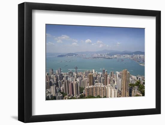 City skyline, viewed from Victoria Peak, Hong Kong, China, Asia-Fraser Hall-Framed Photographic Print