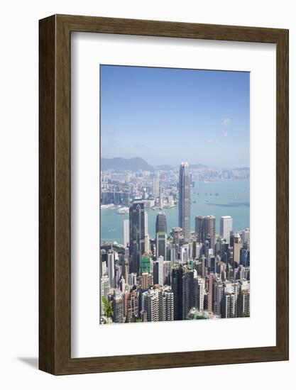 City skyline, viewed from Victoria Peak with Two International Finance Centre (2IFC), Hong Kong, Ch-Fraser Hall-Framed Photographic Print