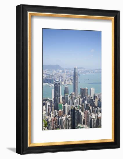 City skyline, viewed from Victoria Peak with Two International Finance Centre (2IFC), Hong Kong, Ch-Fraser Hall-Framed Photographic Print