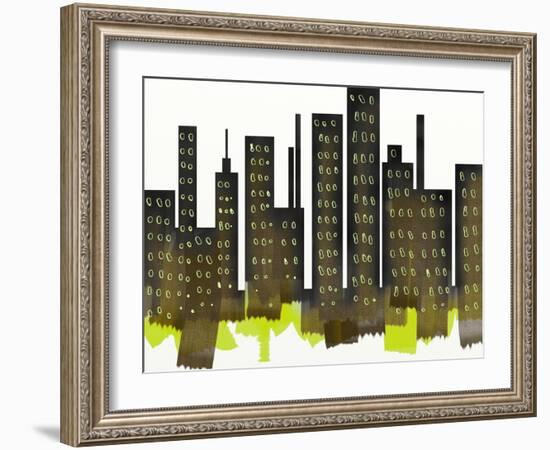 City Skyline-prawny-Framed Art Print