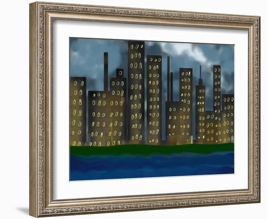 City Skyline-prawny-Framed Art Print