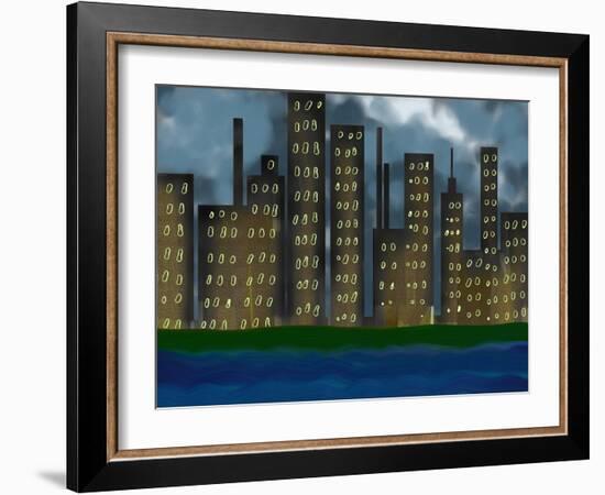 City Skyline-prawny-Framed Art Print