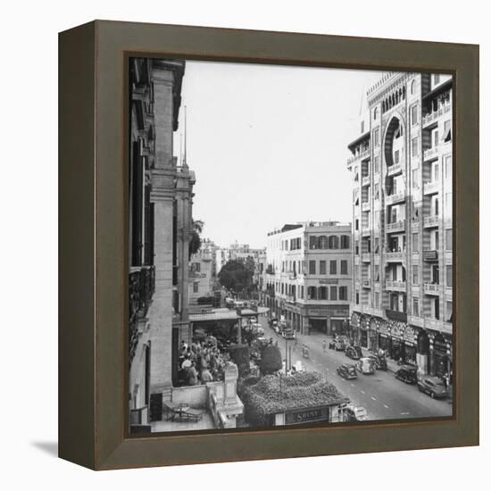 City Street from Room at Shepherd's Hotel-Bob Landry-Framed Premier Image Canvas