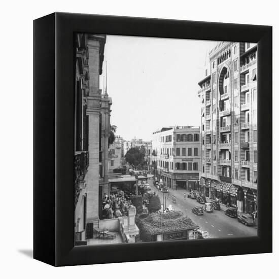 City Street from Room at Shepherd's Hotel-Bob Landry-Framed Premier Image Canvas