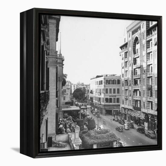 City Street from Room at Shepherd's Hotel-Bob Landry-Framed Premier Image Canvas