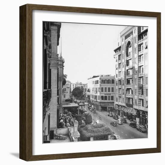 City Street from Room at Shepherd's Hotel-Bob Landry-Framed Photographic Print