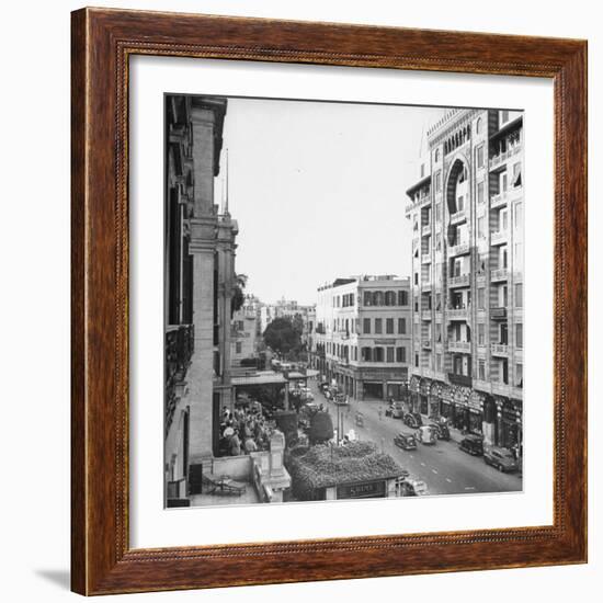 City Street from Room at Shepherd's Hotel-Bob Landry-Framed Photographic Print