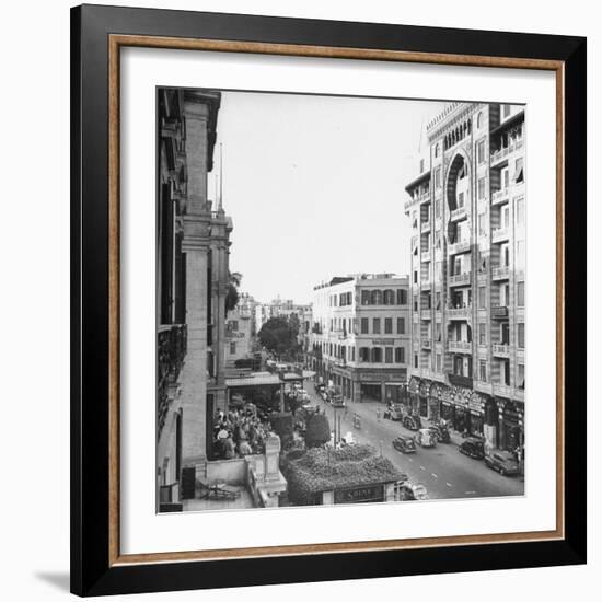 City Street from Room at Shepherd's Hotel-Bob Landry-Framed Photographic Print