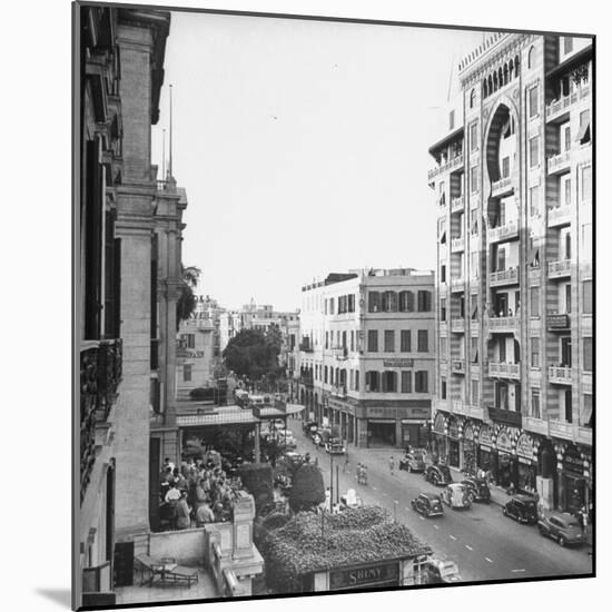 City Street from Room at Shepherd's Hotel-Bob Landry-Mounted Photographic Print
