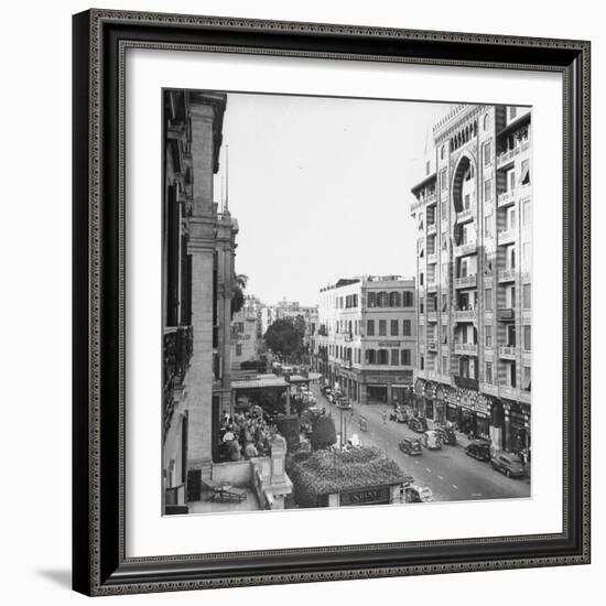 City Street from Room at Shepherd's Hotel-Bob Landry-Framed Photographic Print