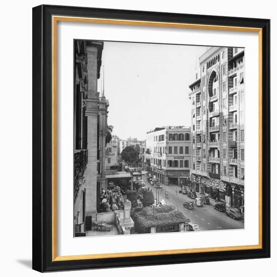 City Street from Room at Shepherd's Hotel-Bob Landry-Framed Photographic Print