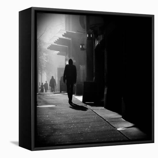 City Streets in Fog-Sharon Wish-Framed Premier Image Canvas