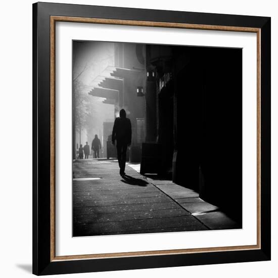 City Streets in Fog-Sharon Wish-Framed Photographic Print