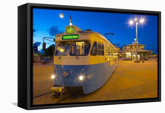 City Trams at Dusk, Drottningtorget, Gothenburg, Sweden, Scandinavia, Europe-Frank Fell-Framed Premier Image Canvas