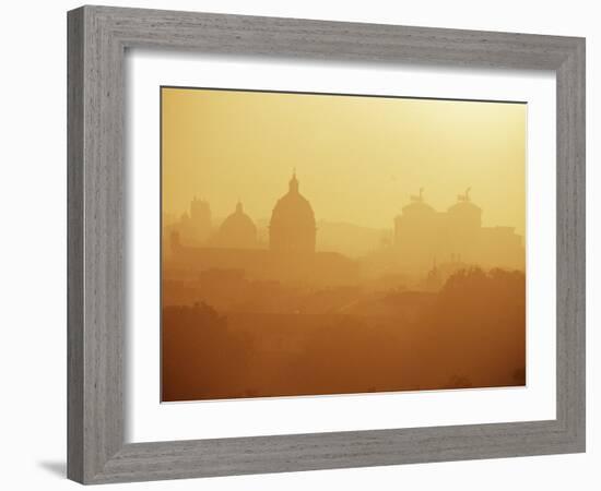 City Under Morning Fog, Seen from the Janiculum Hill, Rome, Lazio, Italy-Ken Gillham-Framed Photographic Print