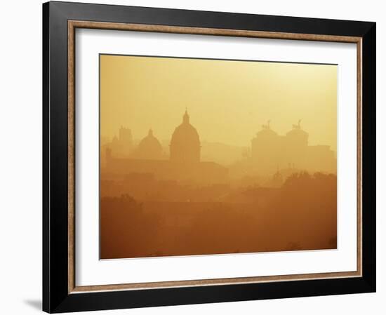 City Under Morning Fog, Seen from the Janiculum Hill, Rome, Lazio, Italy-Ken Gillham-Framed Photographic Print