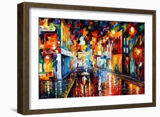 City Under Rain-Leonid Afremov-Framed Art Print