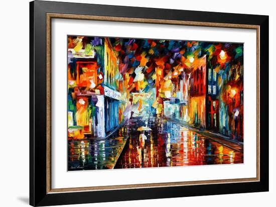 City Under Rain-Leonid Afremov-Framed Art Print