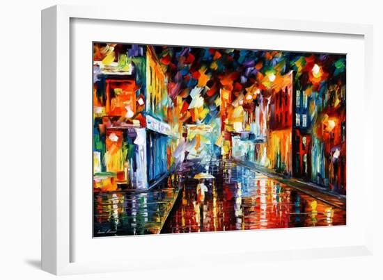 City Under Rain-Leonid Afremov-Framed Art Print