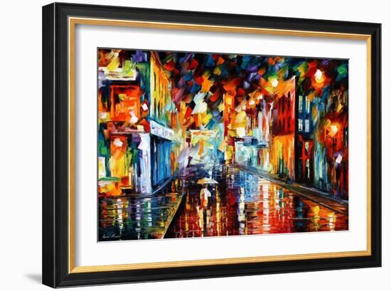 City Under Rain-Leonid Afremov-Framed Art Print