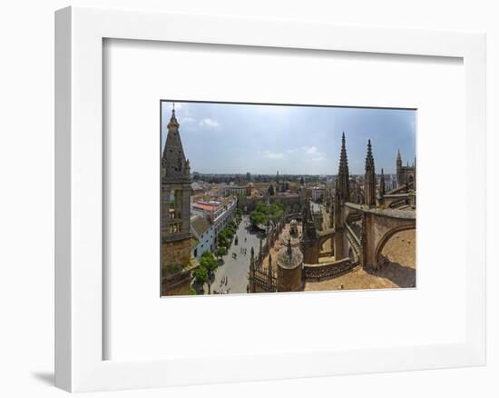 City View from a Cathedral Roof, Seville Cathedral, Seville, Andalusia, Spain-null-Framed Photographic Print