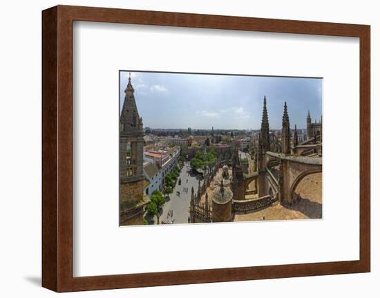 City View from a Cathedral Roof, Seville Cathedral, Seville, Andalusia, Spain-null-Framed Photographic Print