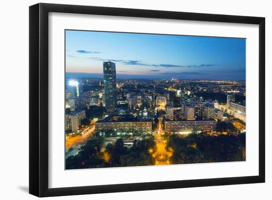 City View from Palace of Culture and Science, Warsaw, Poland, Europe-Christian Kober-Framed Photographic Print